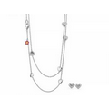 Lauren G. Adams Daisy Love Necklace & Earring Set (Rhodium)